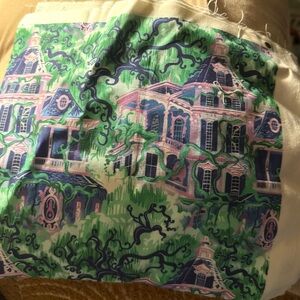 Custom Haunted Mansion inspired woven cotton fabric, fat quarter
